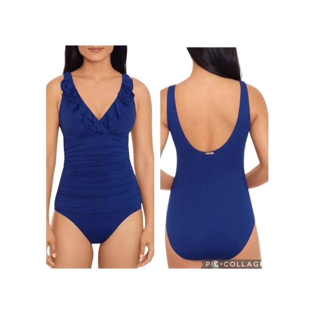 Lauren Ralph Lauren beach club ruffled one piece swimsuit NWT $170